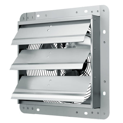 VEVOR Shutter Exhaust Fan, 356 mm High-speed 1400RPM 994 CFM, Aluminum Wall Mount Attic Fan with AC-motor, Ventilation and Cooling for Greenhouses, Garages, Sheds, Shops