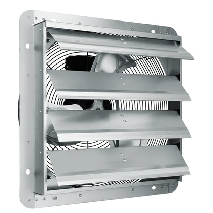 VEVOR Shutter Exhaust Fan, 406 mm High-speed 1400RPM 1506 CFM, Aluminum Wall Mount Attic Fan with AC-motor, Ventilation and Cooling for Greenhouses, Garages, Sheds, Shops