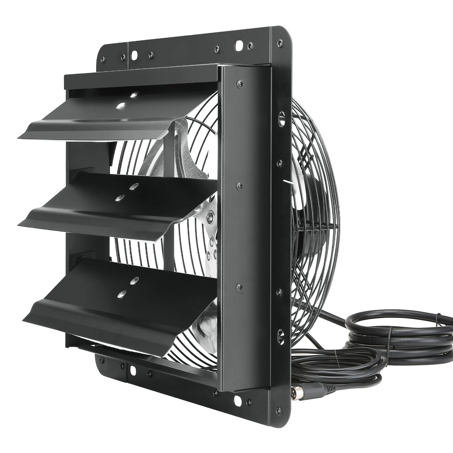 VEVOR Shutter Exhaust Fan, 254mm / 10inch  with Temperature Humidity Controller, EC-motor, 843 CFM, Variable Speed Adjustable Wall Mount Attic Fan, Ventilation and Cooling for Greenhouses, Garages, Sheds
