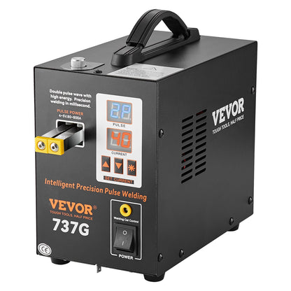 VEVOR Spot Welder, 737G Pulse Spot Welder, Portable High-Power Welding Machine Soldering Station with 2 Welding Modes and LED Lighting for 0.12mm Pure Nickel