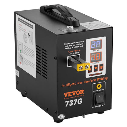 VEVOR Spot Welder, 737G Pulse Spot Welder, Portable High-Power Welding Machine Soldering Station with 2 Welding Modes and LED Lighting for 0.12mm Pure Nickel