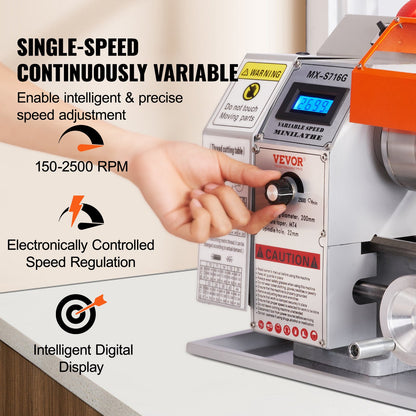 VEVOR Mini Metal Lathe Machine, 180 x 400 mm, 800W Precision Benchtop Power Metal Lathe, 150-2500 RPM Continuously Variable Speed, with 3-jaw Metal Chuck Tool Box for Processing Precision Parts