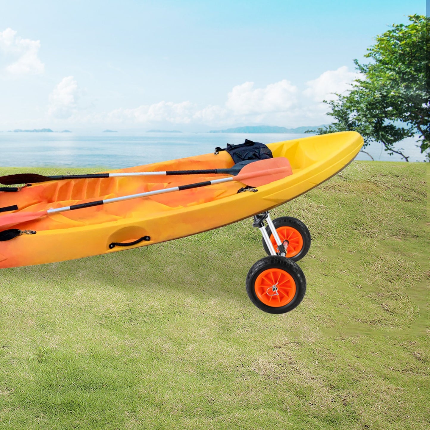 VEVOR Adjustable Kayak Cart Canoe Boat Carrier 280lbs Load with 10'' Solid Tires