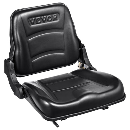 VEVOR Universal Forklift Seat, Fold Down Tractor Seat with Adjustable Angle Back and Micro Switch, 16-34 cm Extended Slot Comfortable Forklift Seat for Tractor Loader Excavator