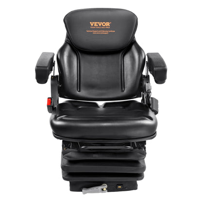 VEVOR Universal Forklift Seat Adjustable Tractor Seat with Seatbelt Armrests