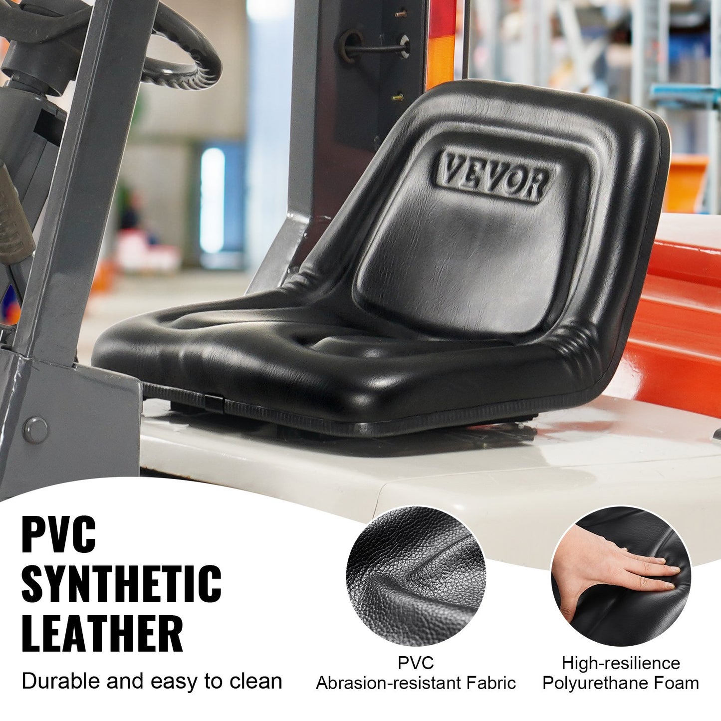 VEVOR Universal Tracor Seat, Lawn Mower Seat with Micro Switch and Drainage Holes, 16-34 cm Extended Slot Tractor Seat for Tractor Loader Excavator