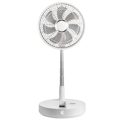VEVOR 12 Inch Foldable Oscillating Standing Fan with Remote Control, 4 Speed Adjustable Portable Desk Quiet Fan, 7200mah Rechargeable USB Small Fan, Folded Rotating Floor Fan for Bedroom Office Travel