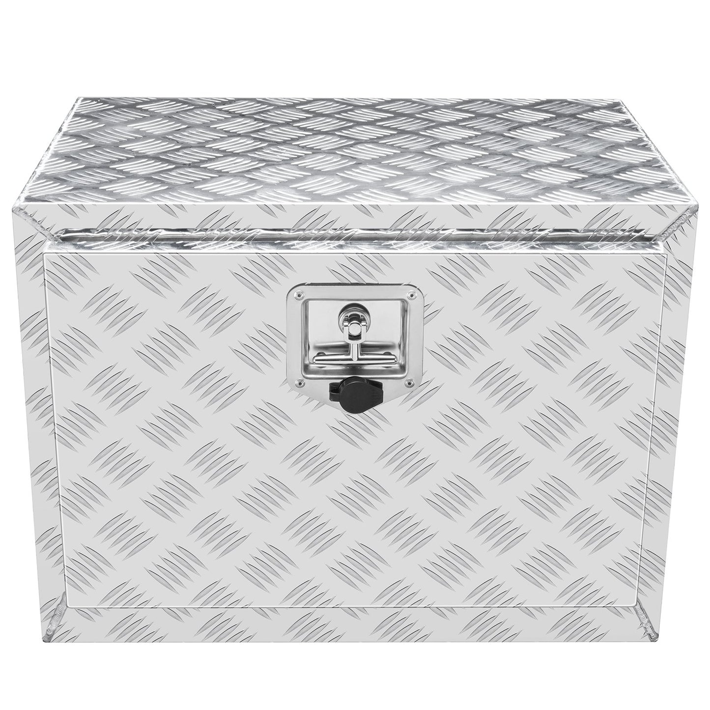 VEVOR Underbody Truck Box, 24"×14"×16" Pickup Storage Box, Heavy Duty Aluminum Diamond Plate Tool Box with Lock and Keys, Waterproof Trailer Storage Box with T-Handle Latch for Truck, Van, Trailer