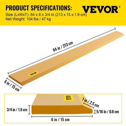 VEVOR Bucket Cutting Edge, 213x15x1.9 Bucket Edge, Weld-on and Bolt-on Advanced Cutting Edge, 16Mn Carbon-manganese Steel Loader Cutting Edge, Skid Steer Cutting Edge with Paint for Excavator and Load