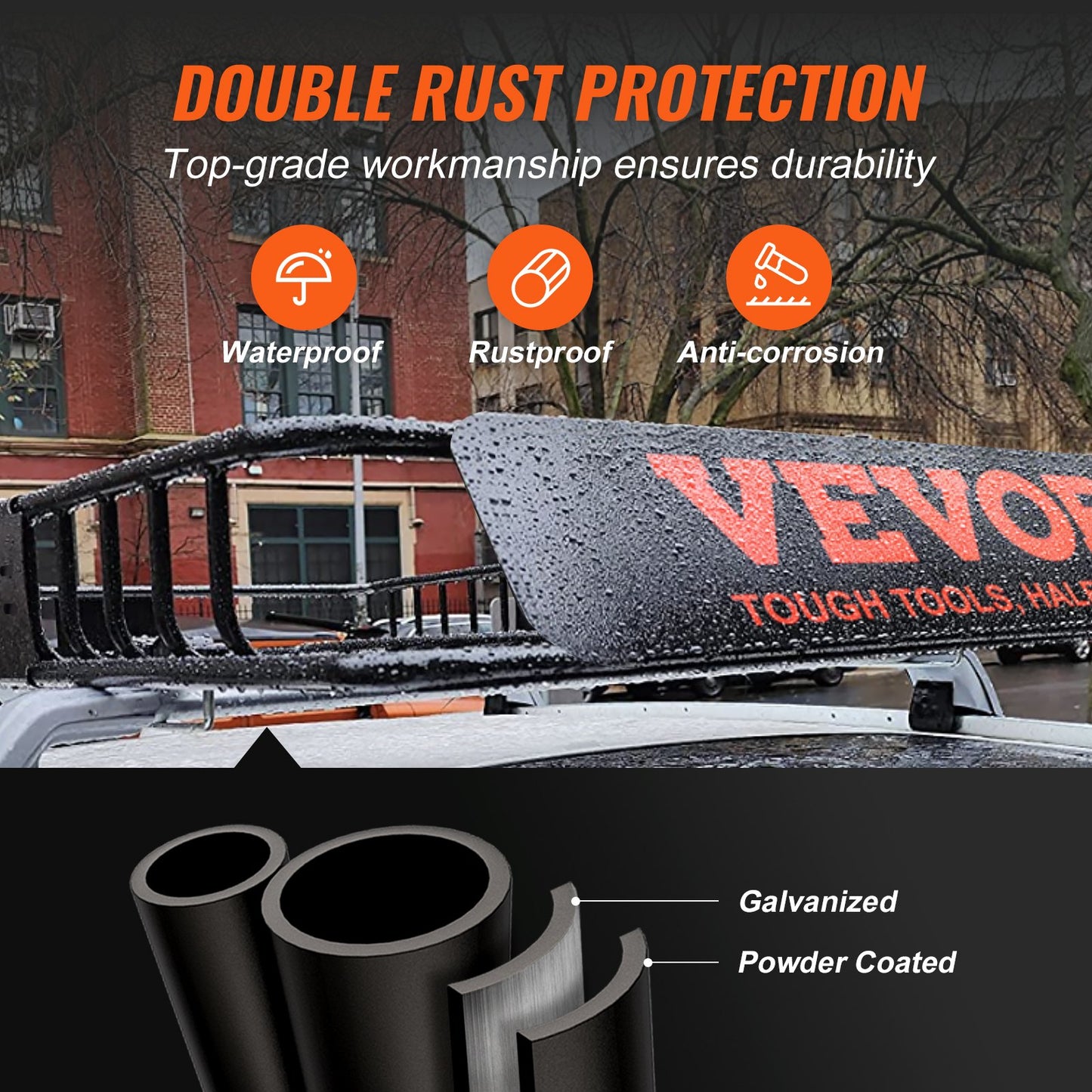 VEVOR Roof Rack Cargo Basket 200 LBS Capacity Extension 64"x39"x6" for SUV Truck