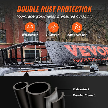 VEVOR Roof Rack Cargo Basket 200 LBS Capacity Extension 64"x39"x6" for SUV Truck