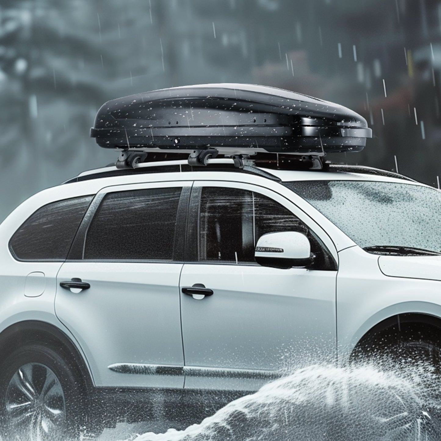 VEVOR Rooftop Cargo Carrier 220 L Luggage Storage Box ABS for SUVs Cars