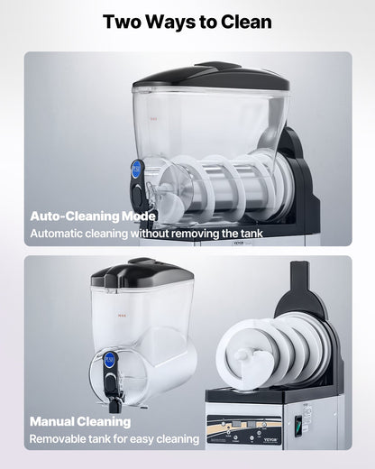 VEVOR Commercial Slushy Machine 15L Margarita Smoothie Frozen Drink Maker