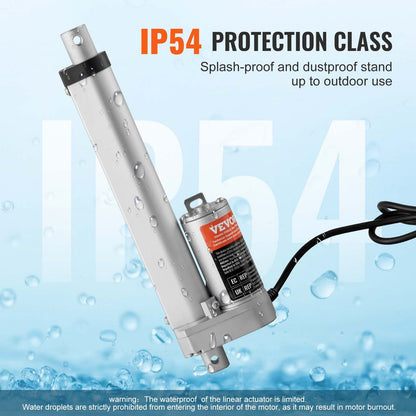VEVOR Linear Actuator 12V 6Inch 0.55"/s High Speed 220lbs/1000N IP54 Protection