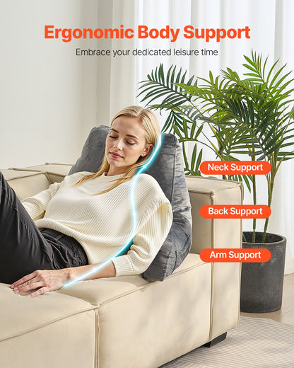 VEVOR Reading Pillow Standard Size Bed Pillow with Shredded Memory Foam Washable