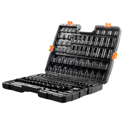 VEVOR Impact Sockets Set 130PCS 6-Point 3/8" & 1/2" Drive Bit Ratchet Tool Kit