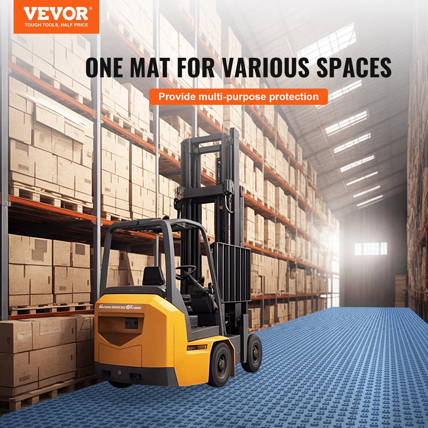 VEVOR Garage Tiles Interlocking 12x12 in 25 Pack Garage Flooring Tiles Blue