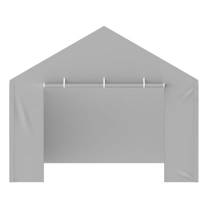 Carport Replacement Canopy Cover Side Wall 6 x 3.6 m, Garage Tent Shelter Tarp Heavy-Duty Waterproof & UV Protected, Easy Installation with Ball Bungees,Grey (Top and Frame Not Included)