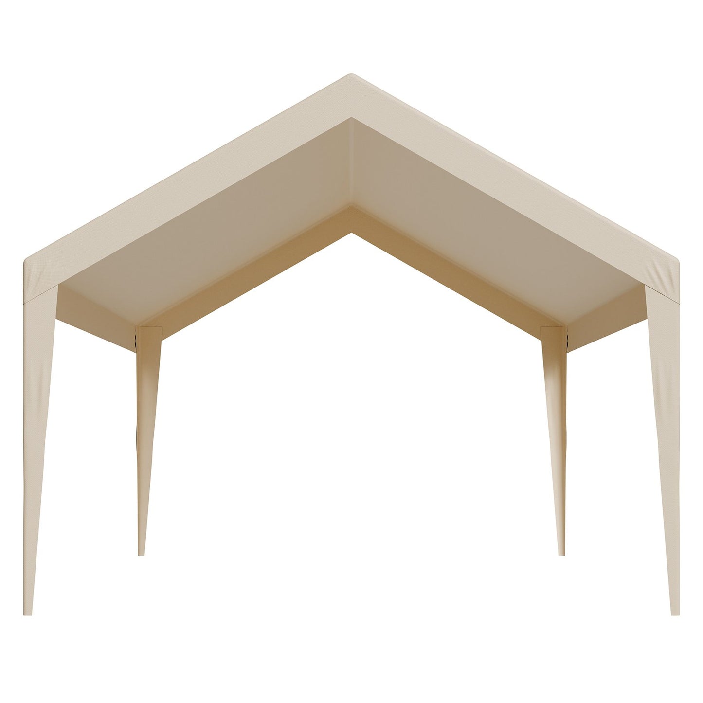 Carport Replacement Canopy, 6 x 3.6 m Potable Garage Tent Top Tarp, UV-Resistant & Waterproof Car Shelter Tarp, Heavy Duty Car Port Cover with Ball Buggees, Beige, Frame Not Included