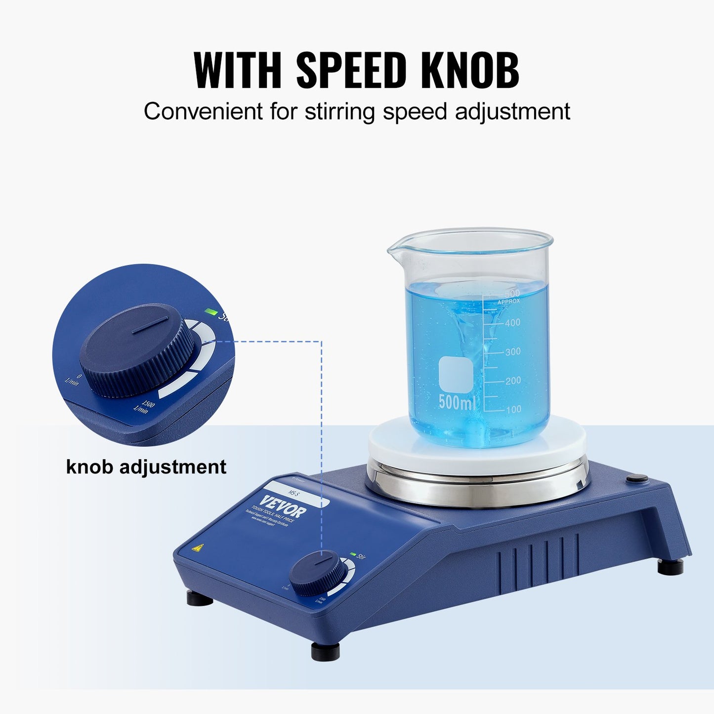 VEVOR Magnetic Stirrer Stir Plate Kit 0-1500 RPM Adjustable Speed Max 22L