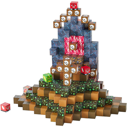VEVOR Magnetic Blocks, 150 PCS Dark Castle Set, Magnetic Building Cubes for Kids, STEM Montessori Sensory Toys for Christmas Birthday Gift, Construction Stacking Toy for 3+ Years Old Boys & Girls