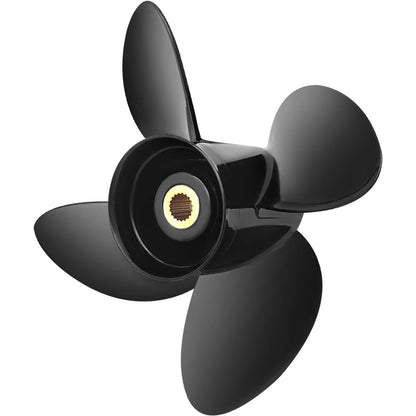 VEVOR Outboard Propeller, Replace for OEM 3587522, 4-Blade 14 1/4\" x 19\" Pitch Aluminium Boat Propeller, Compatible with Volvo Penta SX Drive All Models, with 19 Tooth Splines, RH