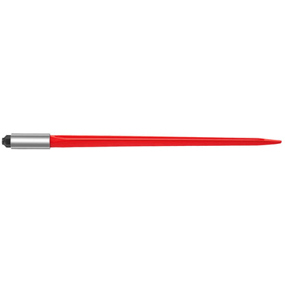 VEVOR Hay Spear 32" Bale Spear 1350 lbs Capacity, Bale Spike Quick Attach Square Hay Bale Spears 1.4" Wide, Red Coated Bale Forks, Bale Hay Spike with Hex Nut & Sleeve for Buckets Tractors Loaders