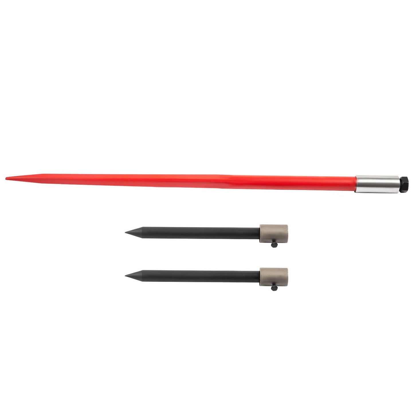 VEVOR Hay Spear 49" Bale Spear 3000 lbs Capacity, Bale Spike Quick Attach Square Hay Bale Spears, Red Coated Bale Forks, Bale Hay Spike with 2 Stabilizer Spears
