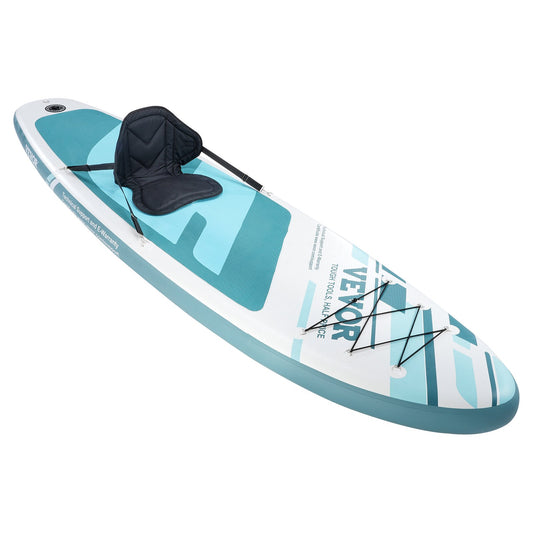 VEVOR Inflatable Stand Up Paddle Board, 152 mm SUP Paddleboard with Removable Kayak Seat, Board Accessories, Pump, Paddle, Fin, Backpack, Ankle Leash, and Repair Kit, for Youth & Adults