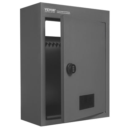 VEVOR Through The Wall Drop Box, Heavy Duty Steel Through the Wall Mailbox with 2.8-7.9" 13" Combination Lock, 12.5x6.3x16.9" Mail Drop Box, Dark Gray