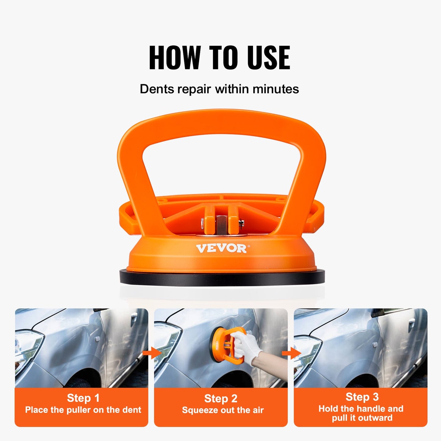 VEVOR 3PCS Car Body Dent Puller Suction Repair Pull Ding Remover Sucker Cup Tool
