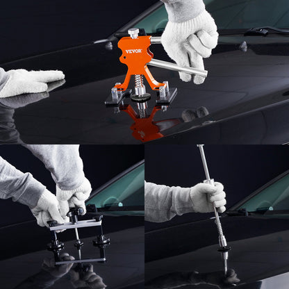VEVOR 69 PCS Dent Repair Kit, Auto Car Body Paintless Dent Removal Tool Kit, Golden Lifter, Bridge Puller, Slide Hammer Tool Kit for Automobile Body, Washing Machine, Refrigerator