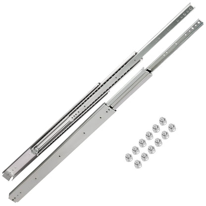 VEVOR Drawer Slides, 1 Pair 42 Inch Heavy Duty Drawer Slides, Ball Bearing Side Mount Drawer Hardware Slides, 500 LBS Load Capacity 3-Section Full Extension Drawer Slides for Smooth Slide, Less Noise