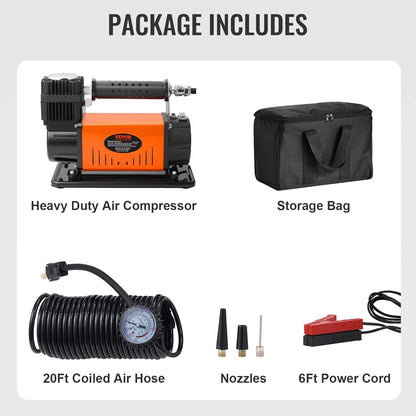 VEVOR 12V Air Compressor Heavy Duty 150PSI Offroad Air Compressor Portable Truck Tire Inflator 6.0CFM Air Pump for Jeep SUV 4x4 Vehicle RV For up to 35 Inch Tires