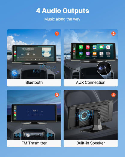 VEVOR Car Stereo Radio CarPlay Touchscreen 254 mm Apple Android Auto Bluetooth