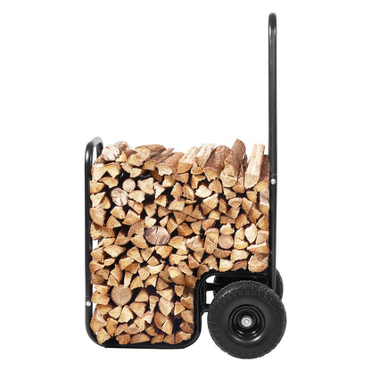 VEVOR Firewood Log Cart Wood Mover Hauler 250 lbs Capacity on PU Wheels Dolly