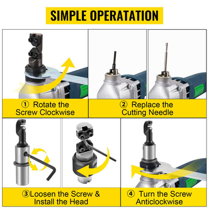 VEVOR Electric Nibbler 1.8mm Heavy Duty Metal Sheet Cutter Stainless Steel 380W