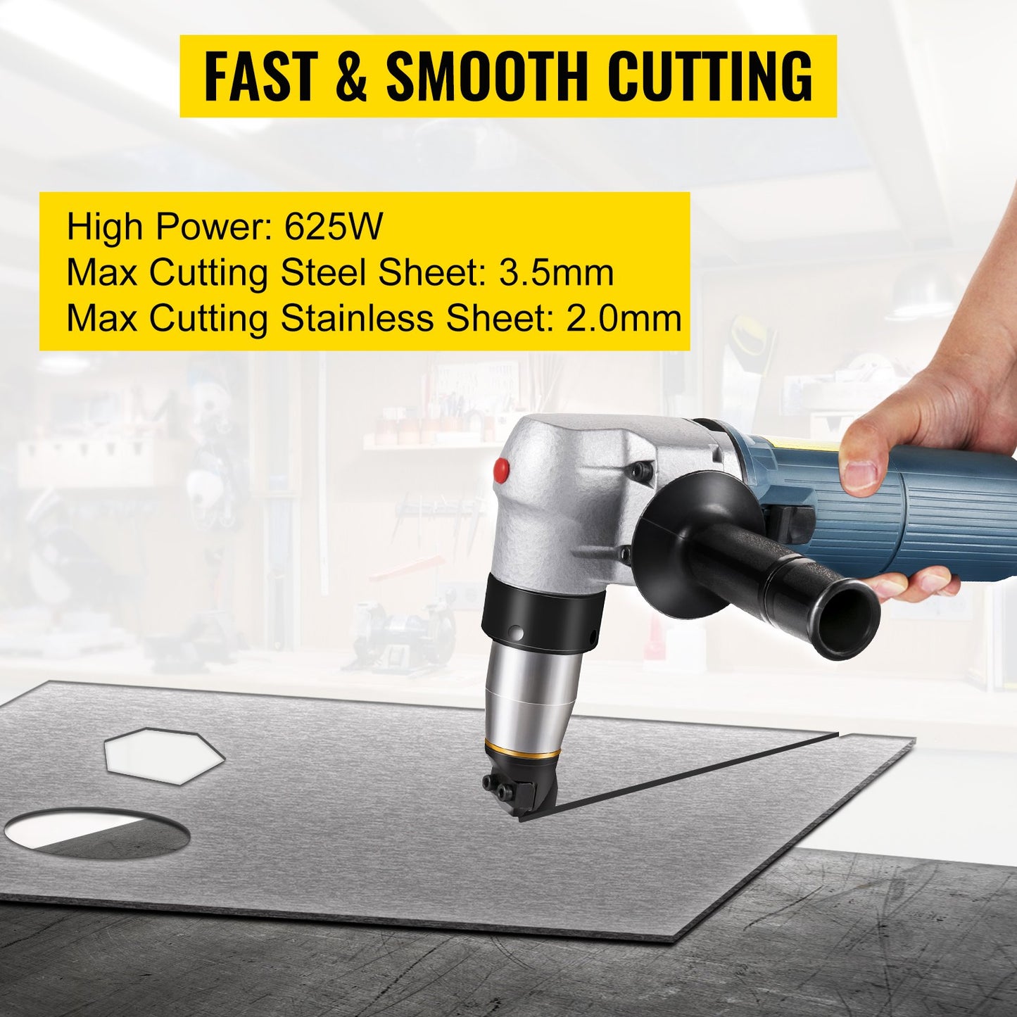 VEVOR Electric Nibbler 4 mm Heavy Duty Metal Sheet Cutter Stainless Steel 625W