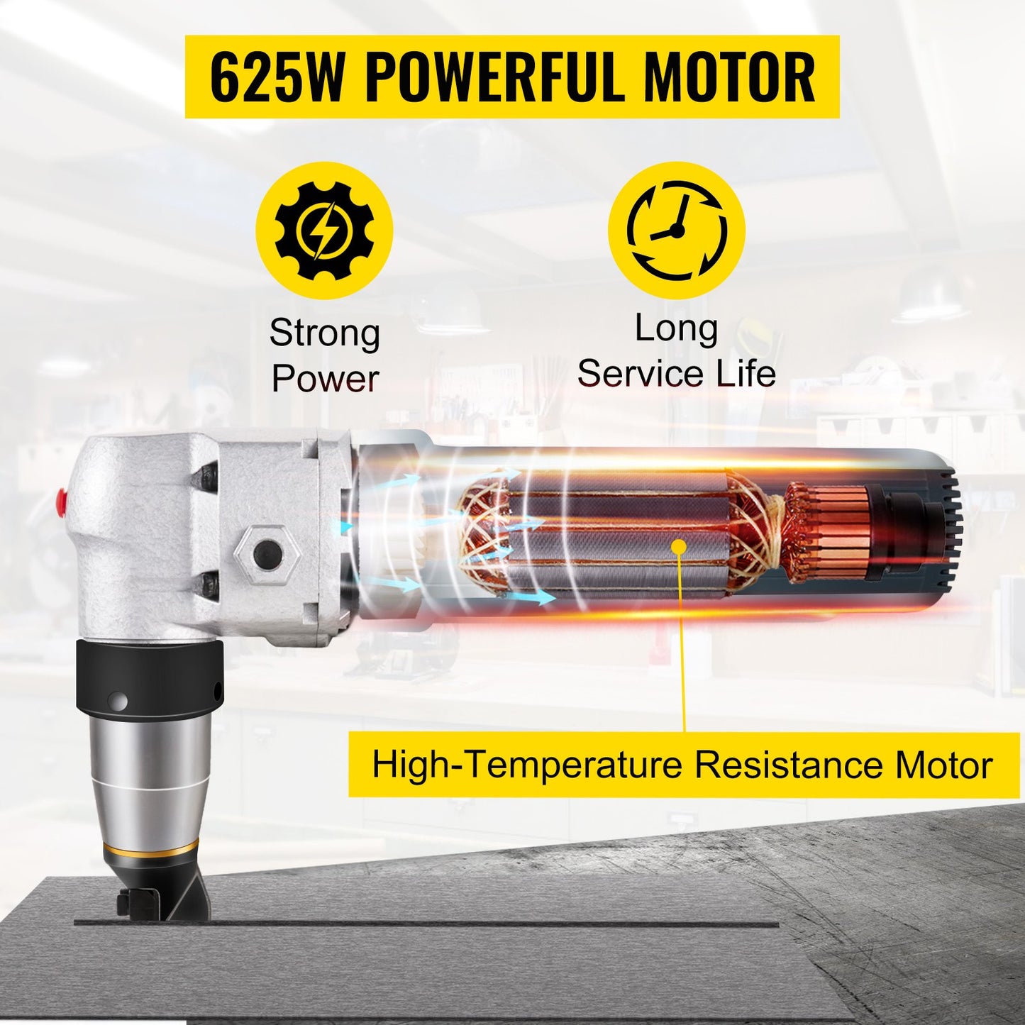 VEVOR Electric Nibbler 4 mm Heavy Duty Metal Sheet Cutter Stainless Steel 625W