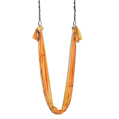 VEVOR Aerial Yoga Hammock & Swing, 5 m Length, Aerial Yoga Starter Kit with 100gsm Nylon Fabric, Full Rigging Hardware & Easy Set-up Guide, Antigravity Flying for All Levels Fitness Bodybuilding, Gold
