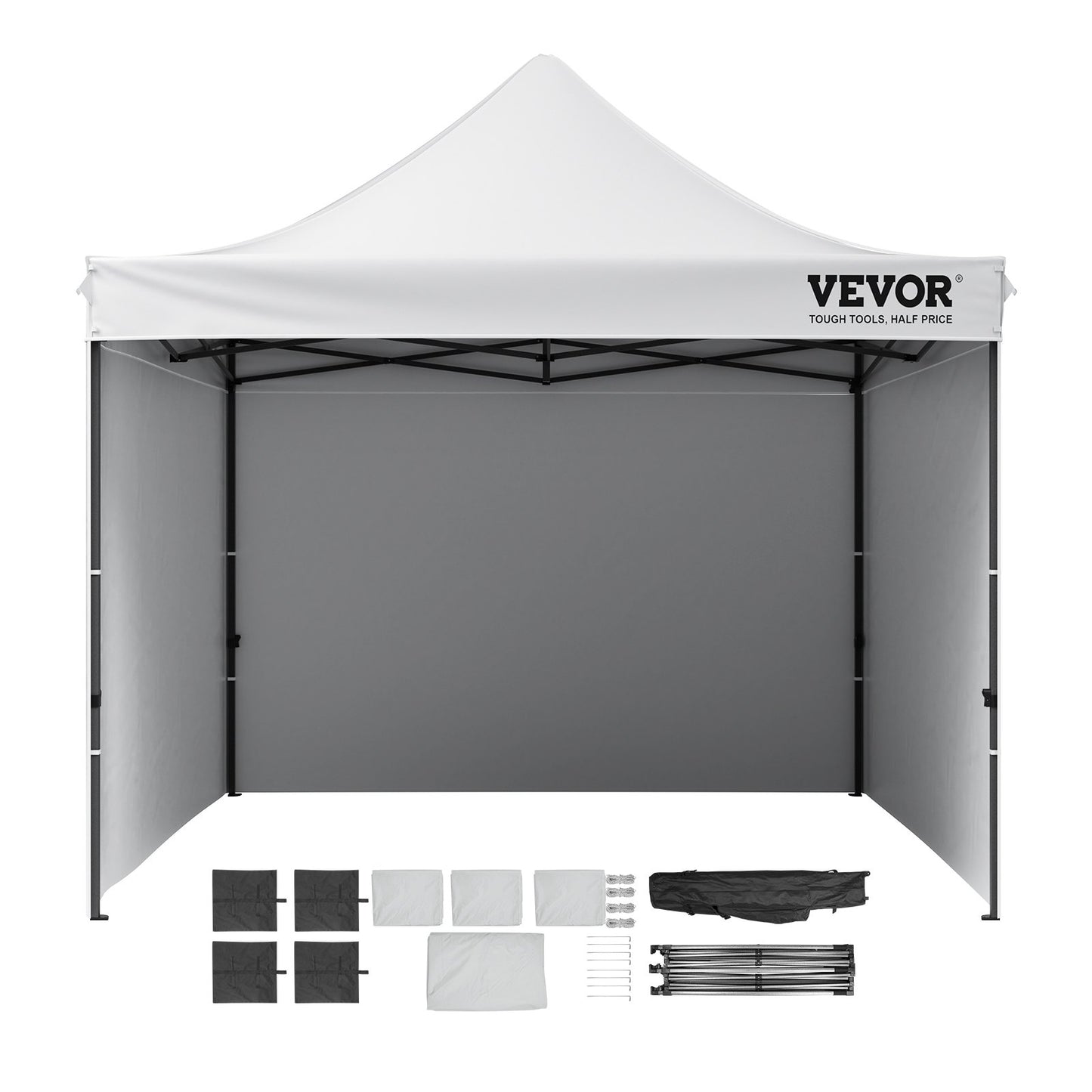 Pop Up Canopy Tent Outdoor Gazebo Tent 10x10FT with Sidewalls & Bag White