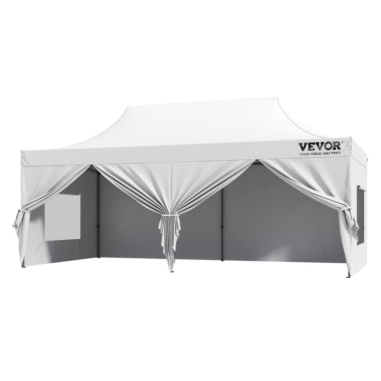 Pop Up Canopy Tent Outdoor Gazebo Tent 10x20FT with Sidewalls & Bag White