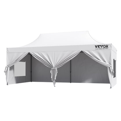 Pop Up Canopy Tent Outdoor Gazebo Tent 10x20FT with Sidewalls & Bag White