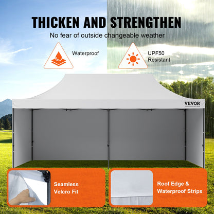 Pop Up Canopy Tent Outdoor Gazebo Tent 10x20FT with Sidewalls & Bag White