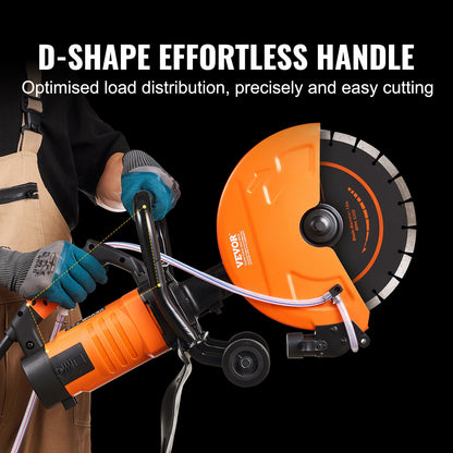 VEVOR 30.48cm Electric Concrete Saw Wet/Dry Saw Cutter with Water Pump and Blade