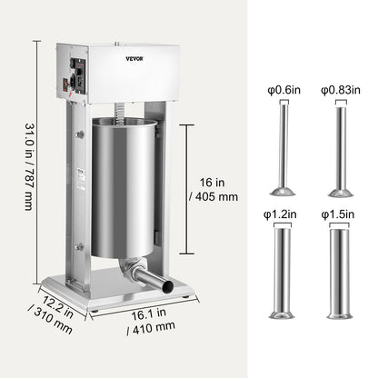 VEVOR Electric Sausage Stuffer 15L Variable Speed Sausage Maker Stainless Steel