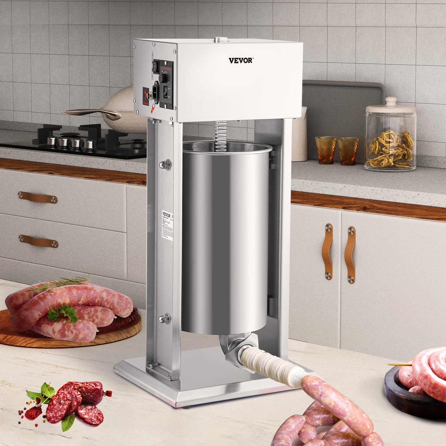VEVOR Electric Sausage Stuffer 15L Variable Speed Sausage Maker Stainless Steel