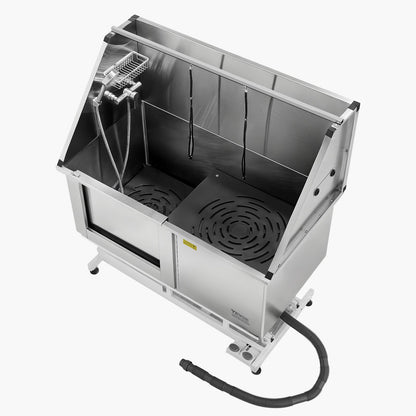 VEVOR 127 cm Electric Dog Grooming Bath Tub Stainless Steel w Water Filter Left