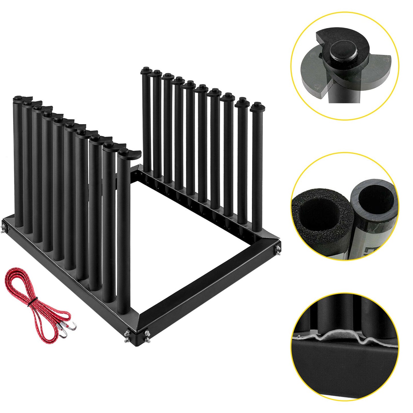 VEVOR Windshield Rack 9-Lite, Windshield Truck Rack Steel, Windshield Glass Rack 24-Inch Height, Windshield Rack for Truck with PVC Pad & Foam Padding, Glass Rack for Truck, for Glass Transportation