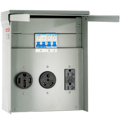 VEVOR 20/30/50A Temporary RV Power Outlet Box Electrical Outdoor Receptacle Box